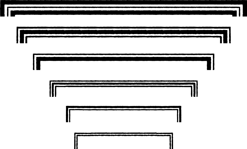 This border font contains six straight rule borders of different design. The borders work well in combination with other borders or by themselves.
